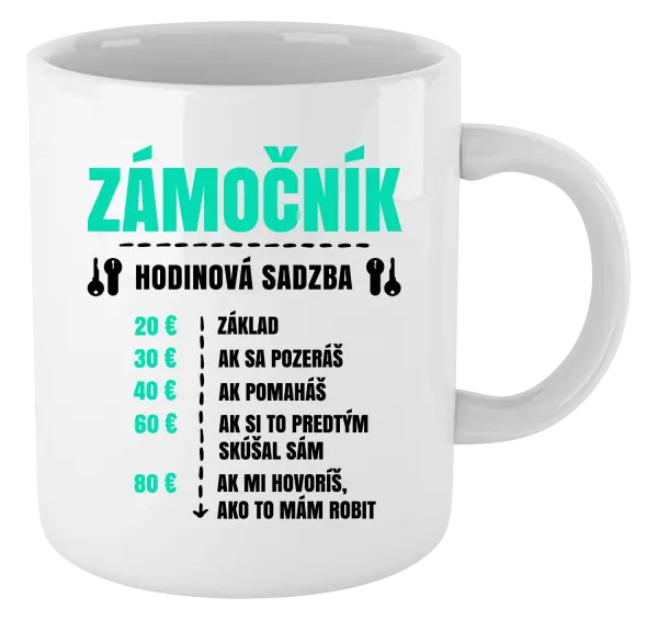Hrnček Hodinová sadzba - zámočník