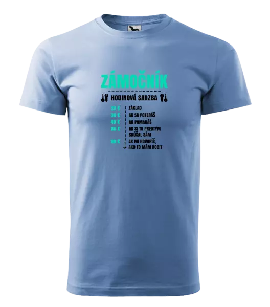 Pánske tričko Hodinová sadzba - zámočník