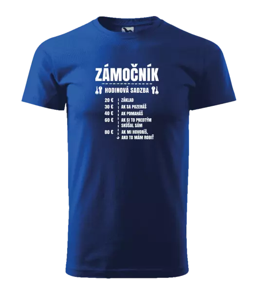 Pánske tričko Hodinová sadzba - zámočník