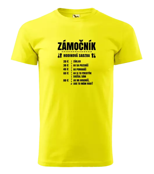 Pánske tričko Hodinová sadzba - zámočník