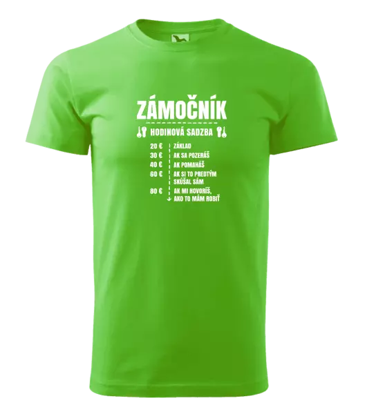 Pánske tričko Hodinová sadzba - zámočník