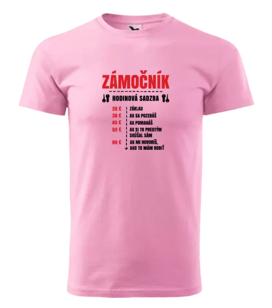 Pánske tričko Hodinová sadzba - zámočník