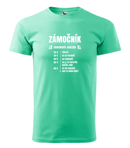 Pánske tričko Hodinová sadzba - zámočník