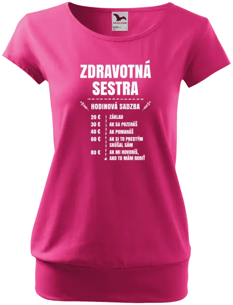 Dámske tričko Hodinová sadzba - zdravotná sestra