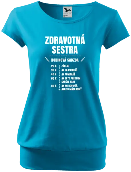 Dámske tričko Hodinová sadzba - zdravotná sestra