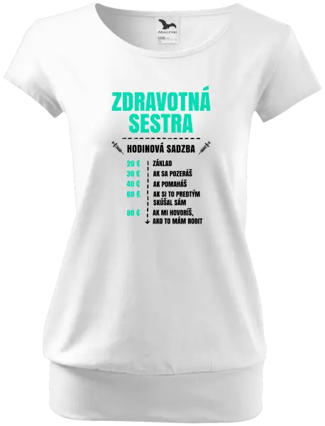 Dámske tričko Hodinová sadzba - zdravotná sestra
