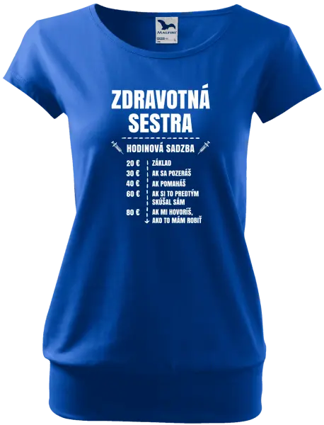 Dámske tričko Hodinová sadzba - zdravotná sestra