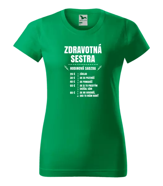 Dámske tričko Hodinová sadzba - zdravotná sestra