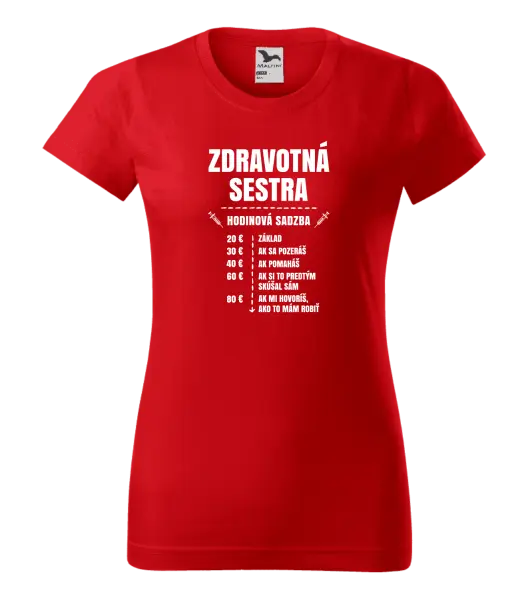 Dámske tričko Hodinová sadzba - zdravotná sestra
