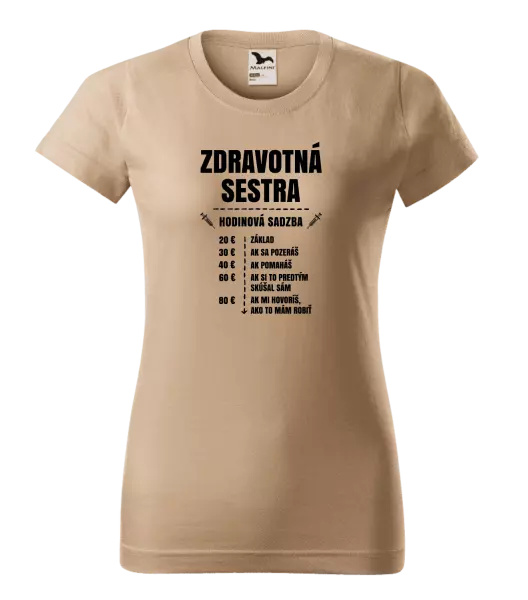 Dámske tričko Hodinová sadzba - zdravotná sestra