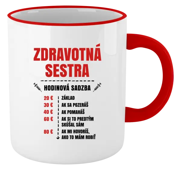 Hrnček Hodinová sadzba - zdravotná sestra