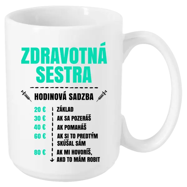 Hrnček Hodinová sadzba - zdravotná sestra