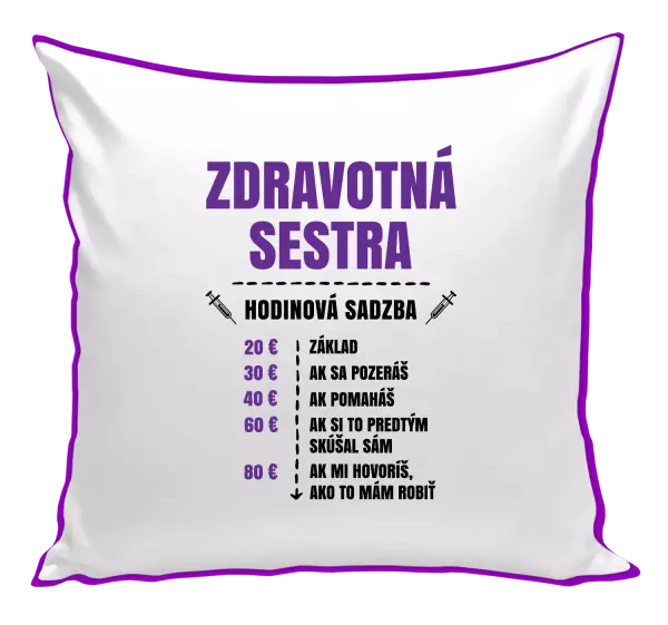Vankúš Hodinová sadzba - zdravotná sestra