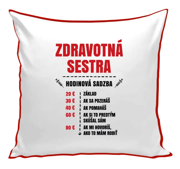 Vankúš Hodinová sadzba - zdravotná sestra