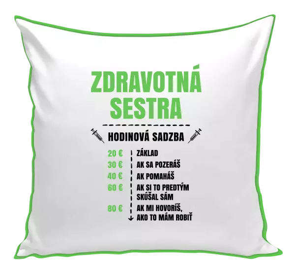Vankúš Hodinová sadzba - zdravotná sestra