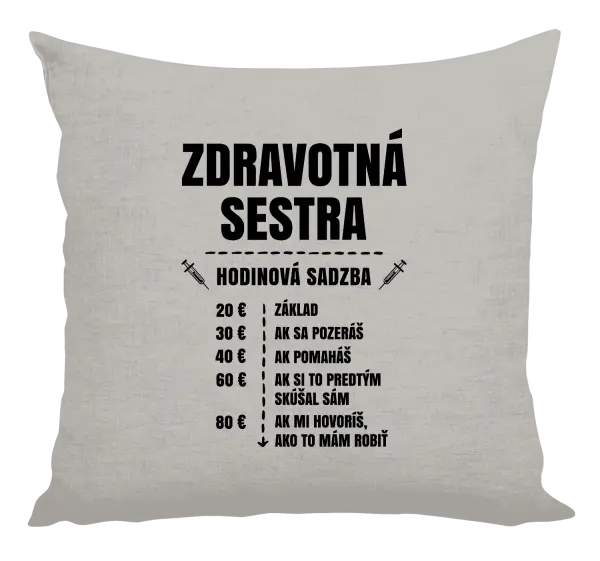Vankúš Hodinová sadzba - zdravotná sestra