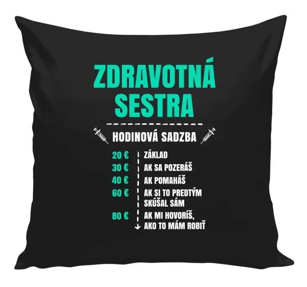 Vankúš Hodinová sadzba - zdravotná sestra