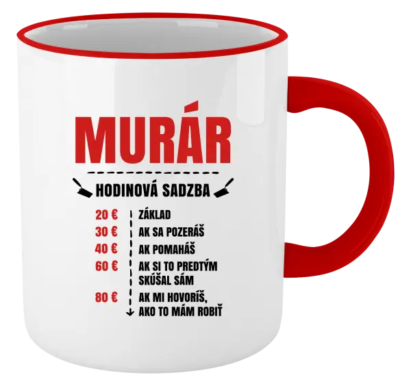 Hrnček Hodinová sadzba - murár