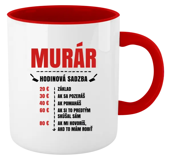 Hrnček  Hodinová sadzba - murár