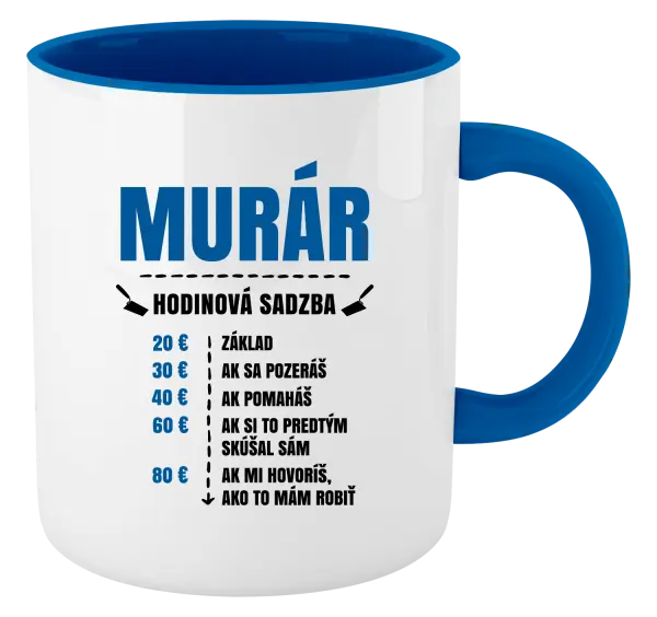 Hrnček  Hodinová sadzba - murár