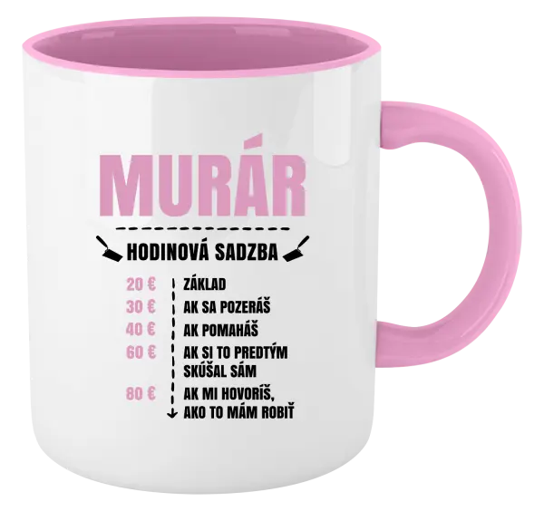 Hrnček  Hodinová sadzba - murár