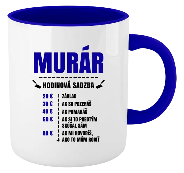 Hrnček  Hodinová sadzba - murár