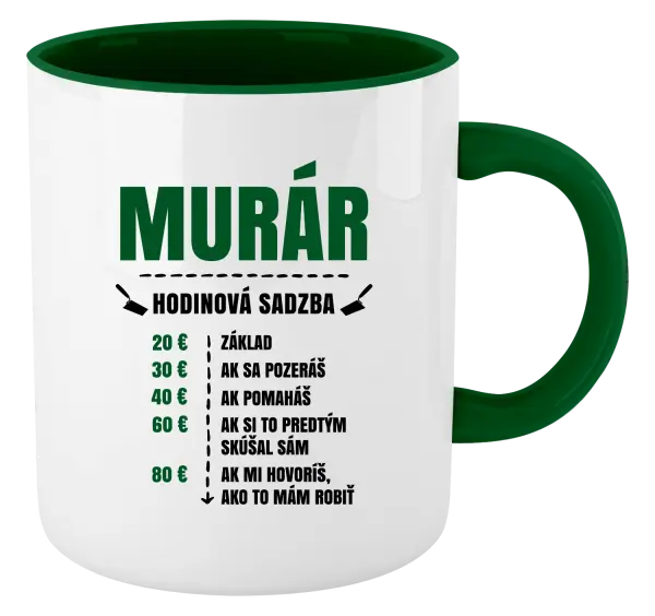 Hrnček  Hodinová sadzba - murár