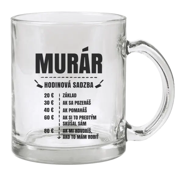 Hrnček Hodinová sadzba - murár