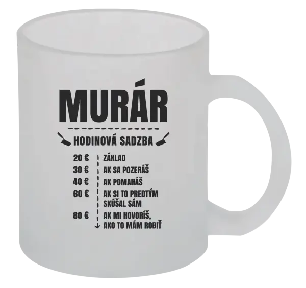 Hrnček Hodinová sadzba - murár
