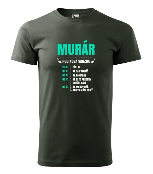 Pánske tričko Hodinová sadzba - murár