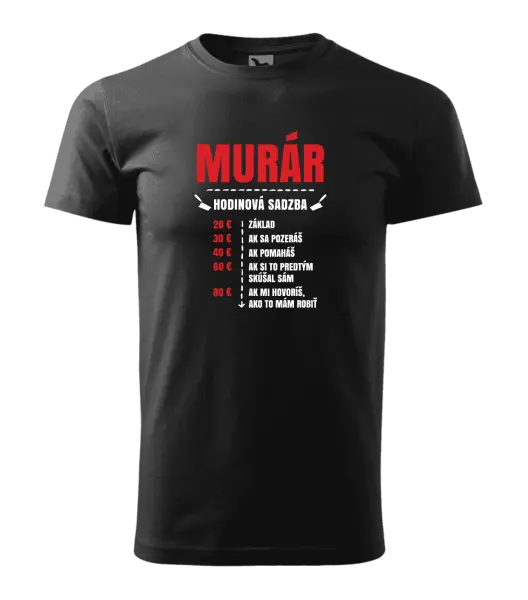 Pánske tričko Hodinová sadzba - murár
