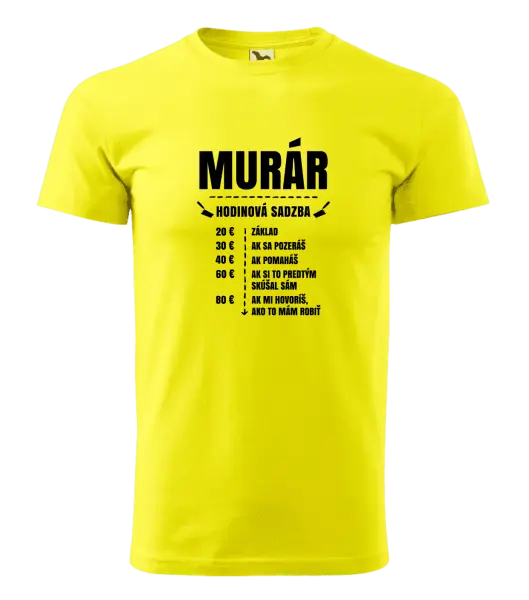 Pánske tričko Hodinová sadzba - murár