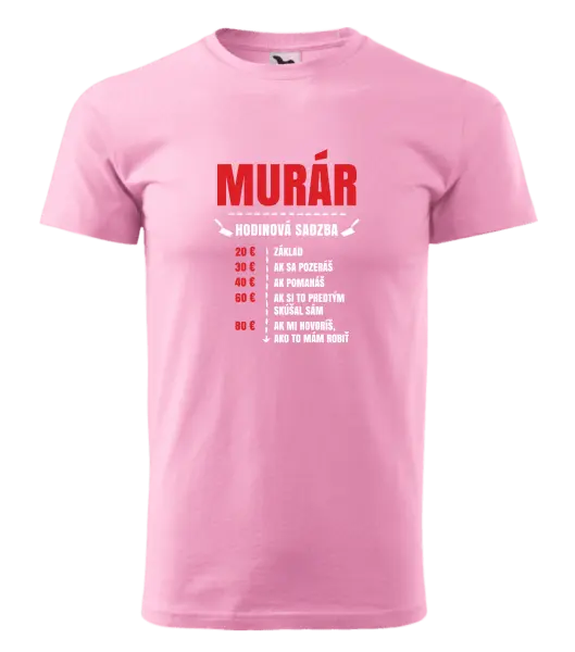 Pánske tričko Hodinová sadzba - murár