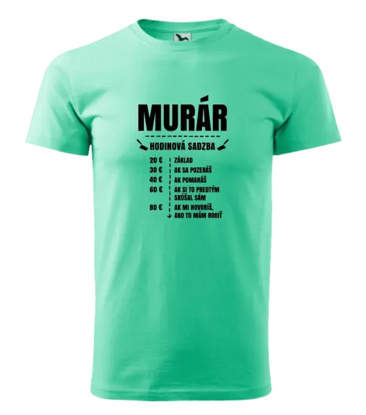 Pánske tričko Hodinová sadzba - murár