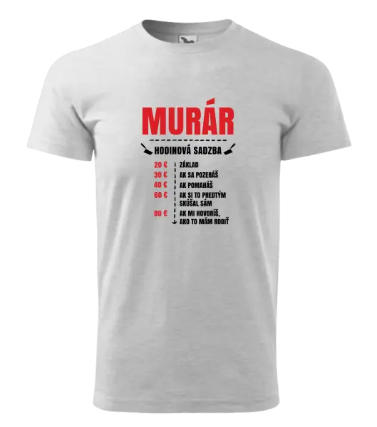 Pánske tričko Hodinová sadzba - murár