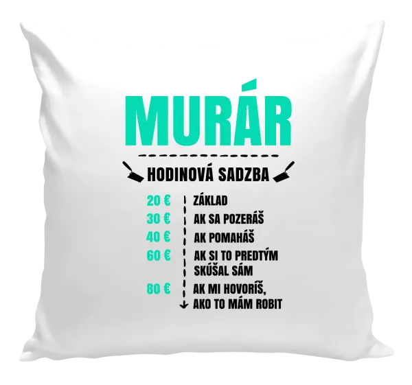 Vankúš Hodinová sadzba - murár