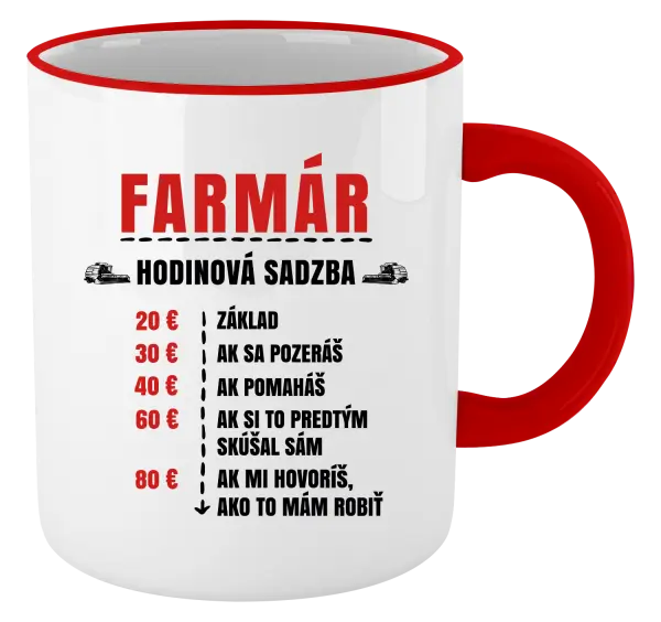 Hrnček Hodinová sadzba - farmár