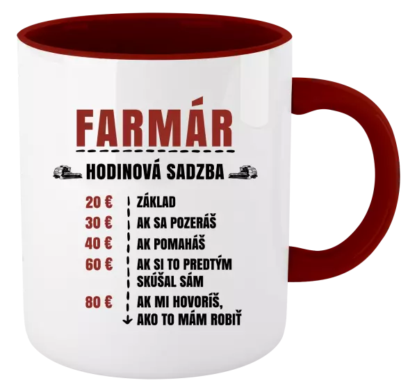 Hrnček  Hodinová sadzba - farmár