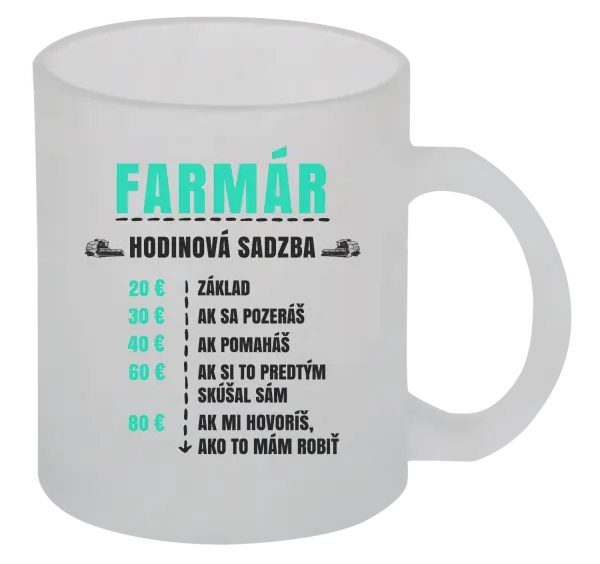 Hrnček Hodinová sadzba - farmár