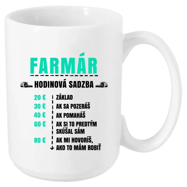 Hrnček Hodinová sadzba - farmár