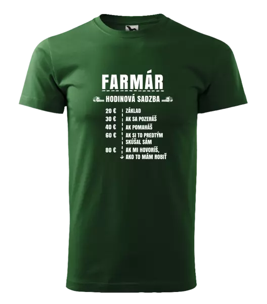 Pánske tričko Hodinová sadzba - farmár