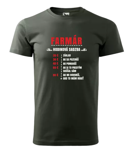 Pánske tričko Hodinová sadzba - farmár