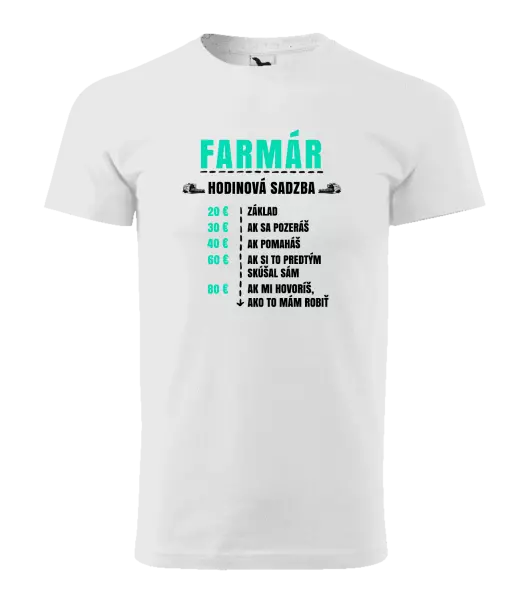 Pánske tričko Hodinová sadzba - farmár