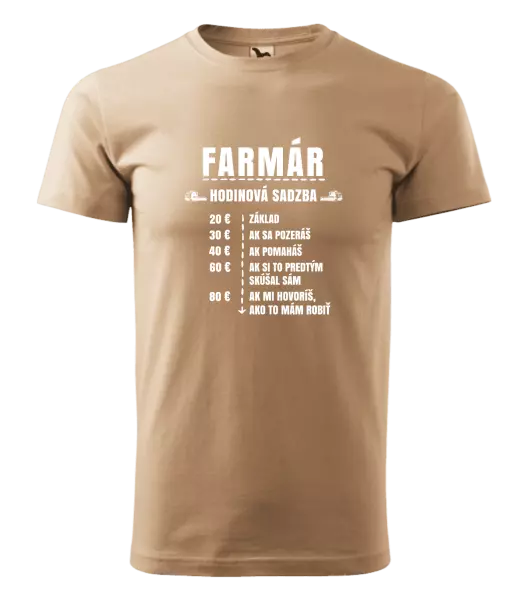 Pánske tričko Hodinová sadzba - farmár