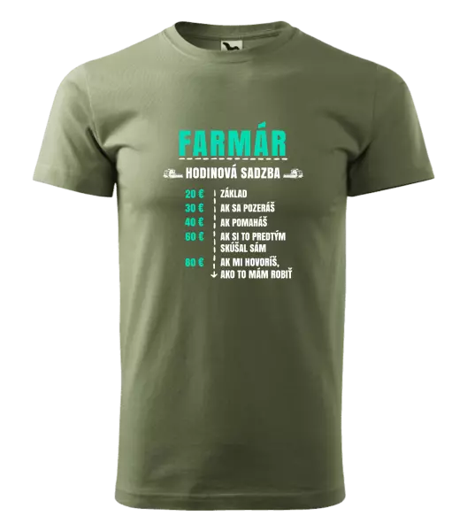 Pánske tričko Hodinová sadzba - farmár