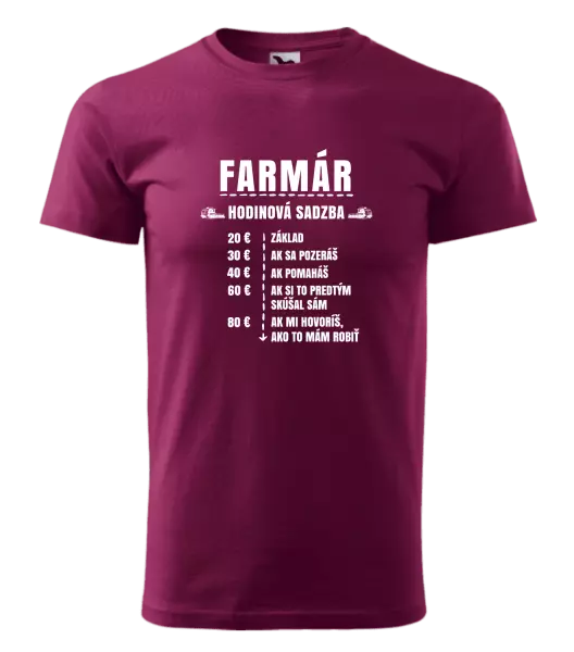 Pánske tričko Hodinová sadzba - farmár