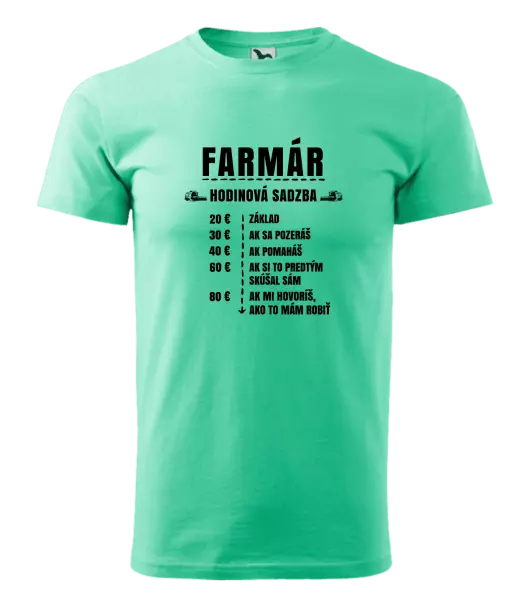 Pánske tričko Hodinová sadzba - farmár