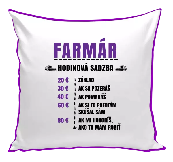 Vankúš Hodinová sadzba - farmár
