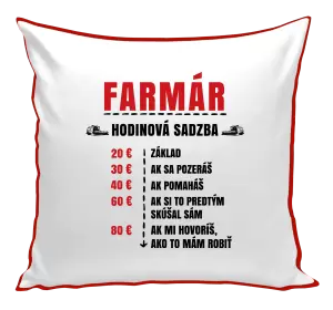 Vankúš Hodinová sadzba - farmár