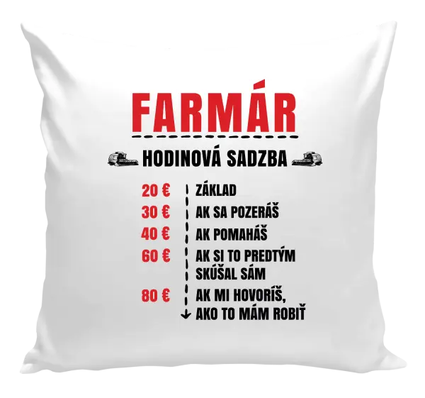 Vankúš Hodinová sadzba - farmár